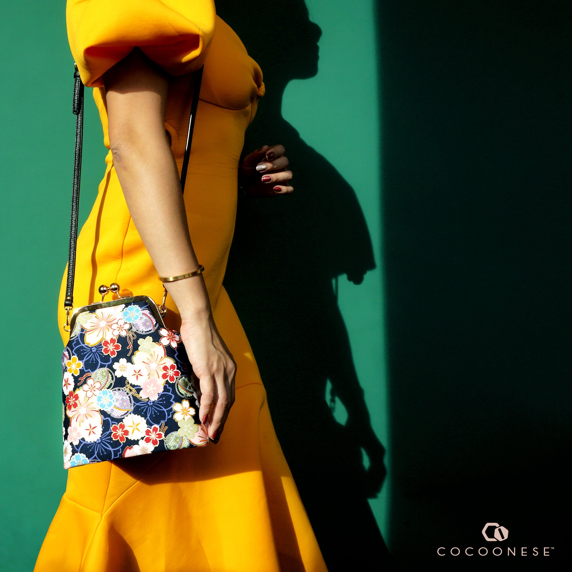 Trapezoid Crossbody Bag - Sakura Forest