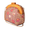 Round Crossbody Bag With Wooden Frame - Pansy