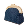 Round Crossbody Bag With Wooden Frame - Under the Wave
