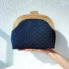 Round Crossbody Bag With Wooden Frame - Under the Wave